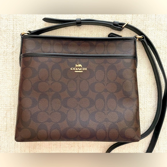 Coach Leather Monogram Signature Crossbody Bag & Wristlet - Picture 2 of 14